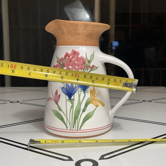 Vintage Emerson Creek Pottery Pitcher Vase Floral Flower Bedford VA - Picture 13 of 16